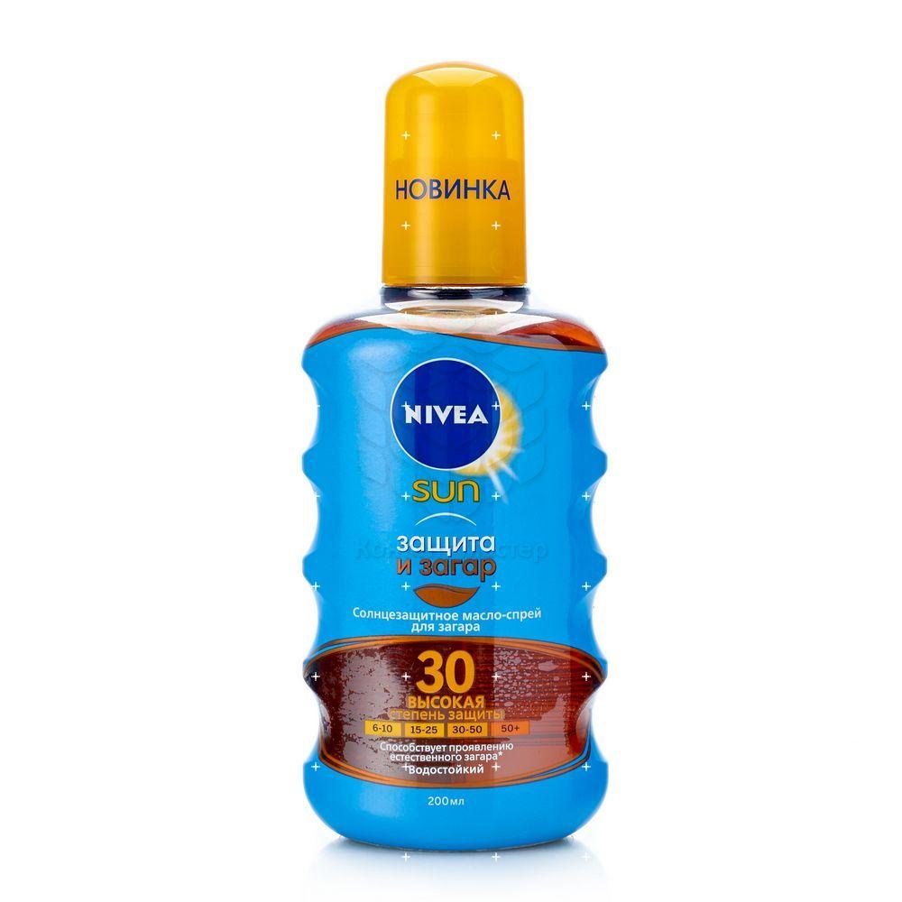 Солнцезащитное масло - спрей NIVEA Sun " Защита и загар " 200мл