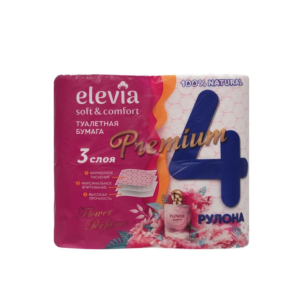 Elevia | Туалетная бумага Elevia Flower perfume 3х-слойная 4шт