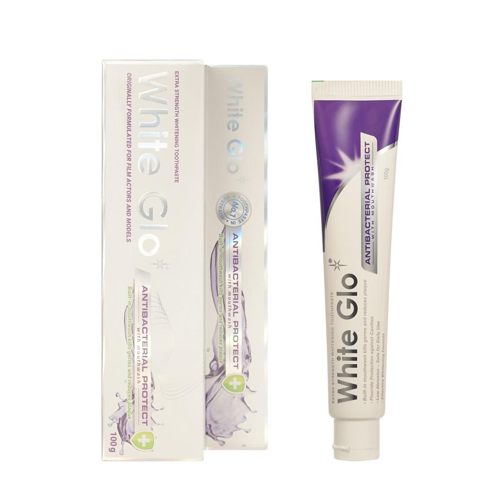 Зубная паста с антибактериальным эффектом и ополаскивателем White Glo Antibacterial protect 100г