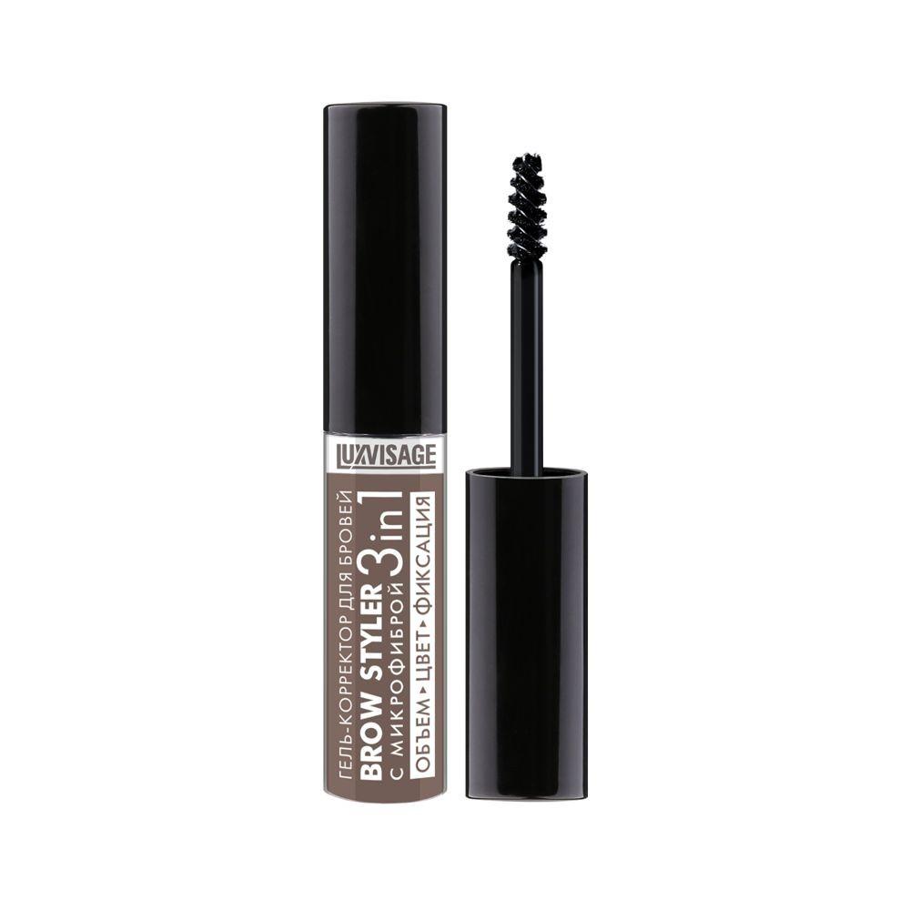 Гель - корректор для бровей с микрофиброй Luxvisage Brow Styler 3 in 1 4 Эспрессо 5,5г