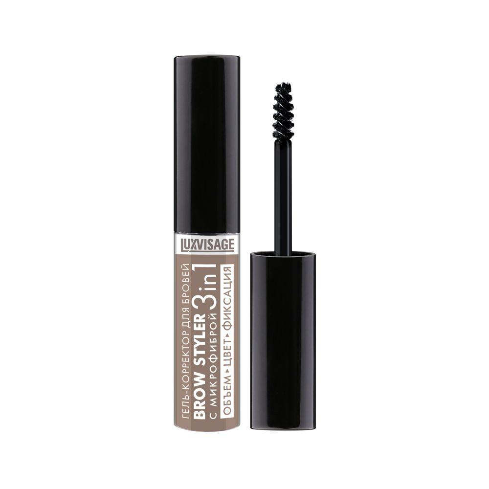 Гель - корректор для бровей с микрофиброй Luxvisage Brow Styler 3 in 1 1 Латте 5,5г