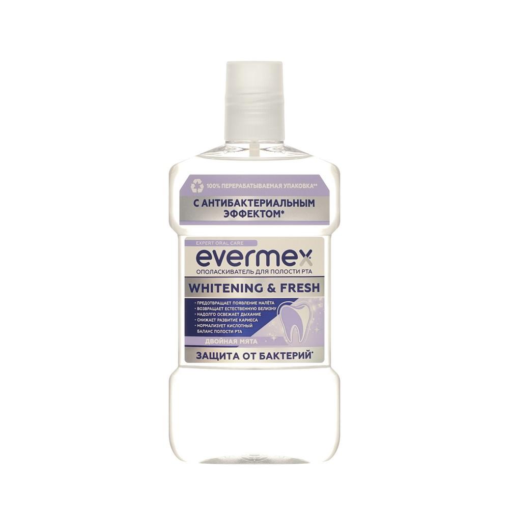 Ополаскиватель для полости рта Evermex Whitening & Fresh двойная мята 500мл