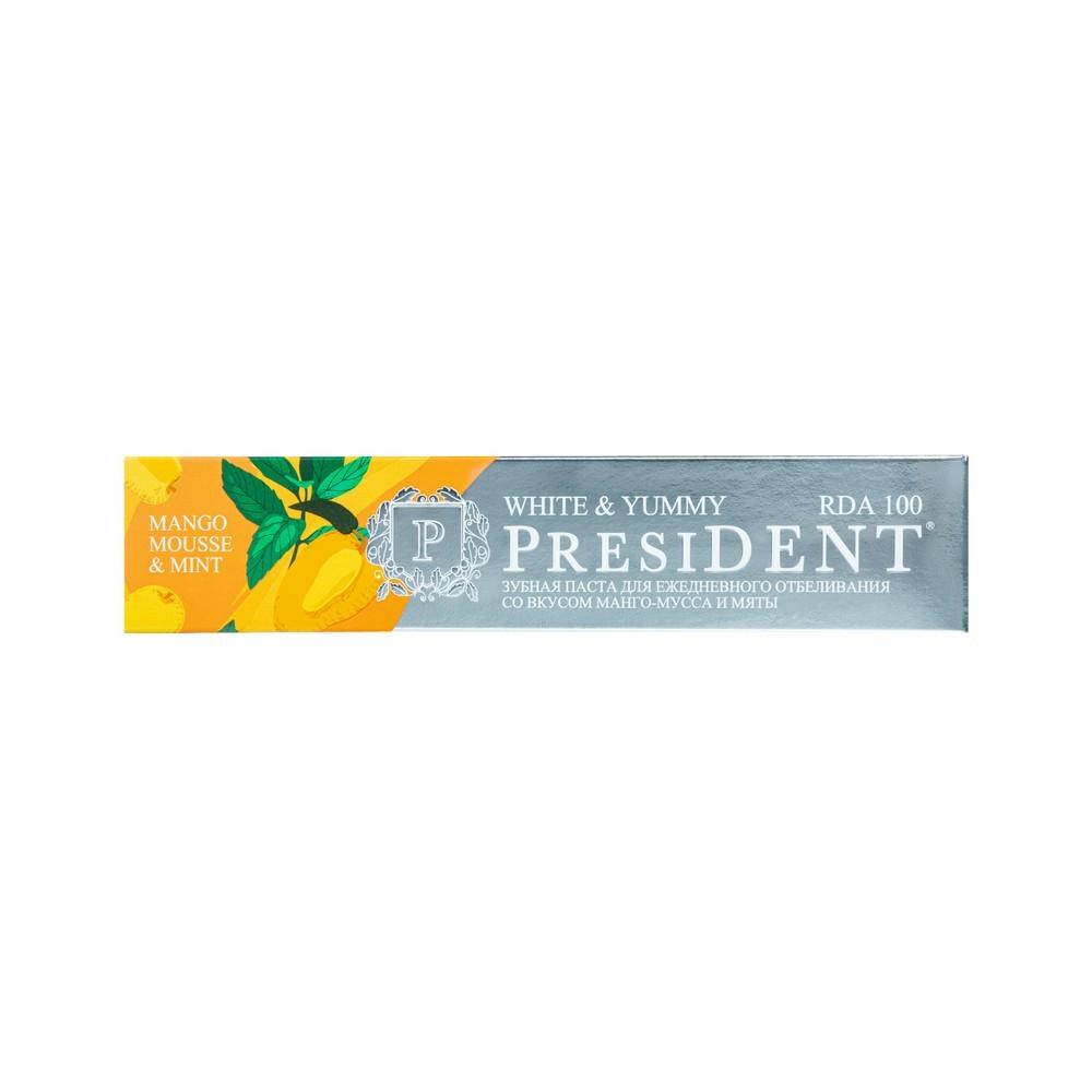 Зубная паста PresiDENT White & Yummy Манго-мусс с мятой 75г