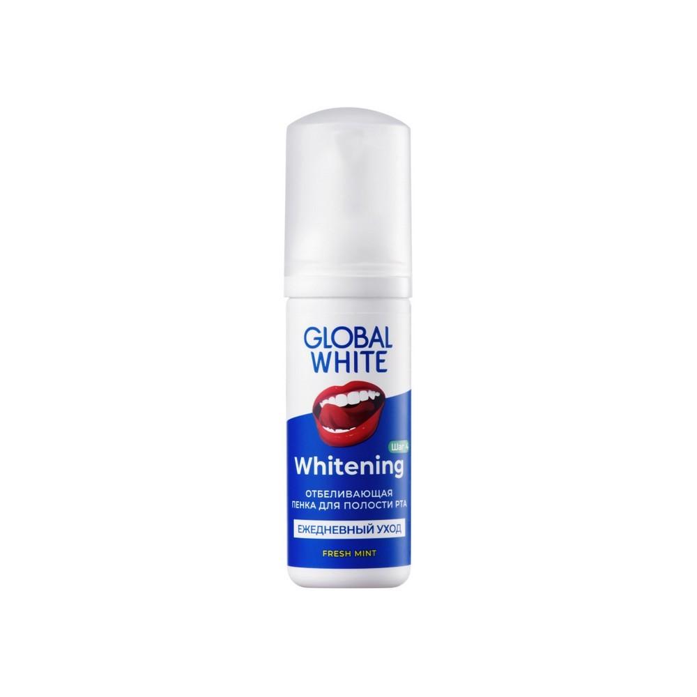 Отбеливающая пенка для полости рта Global White Whitening Fresh Mint 50мл