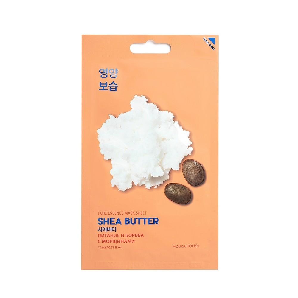 Holika Holika | Тканевая маска Holika Holika для лица " Pure Essence Mask Sheet Shea Butter " с маслом Ши 23мл