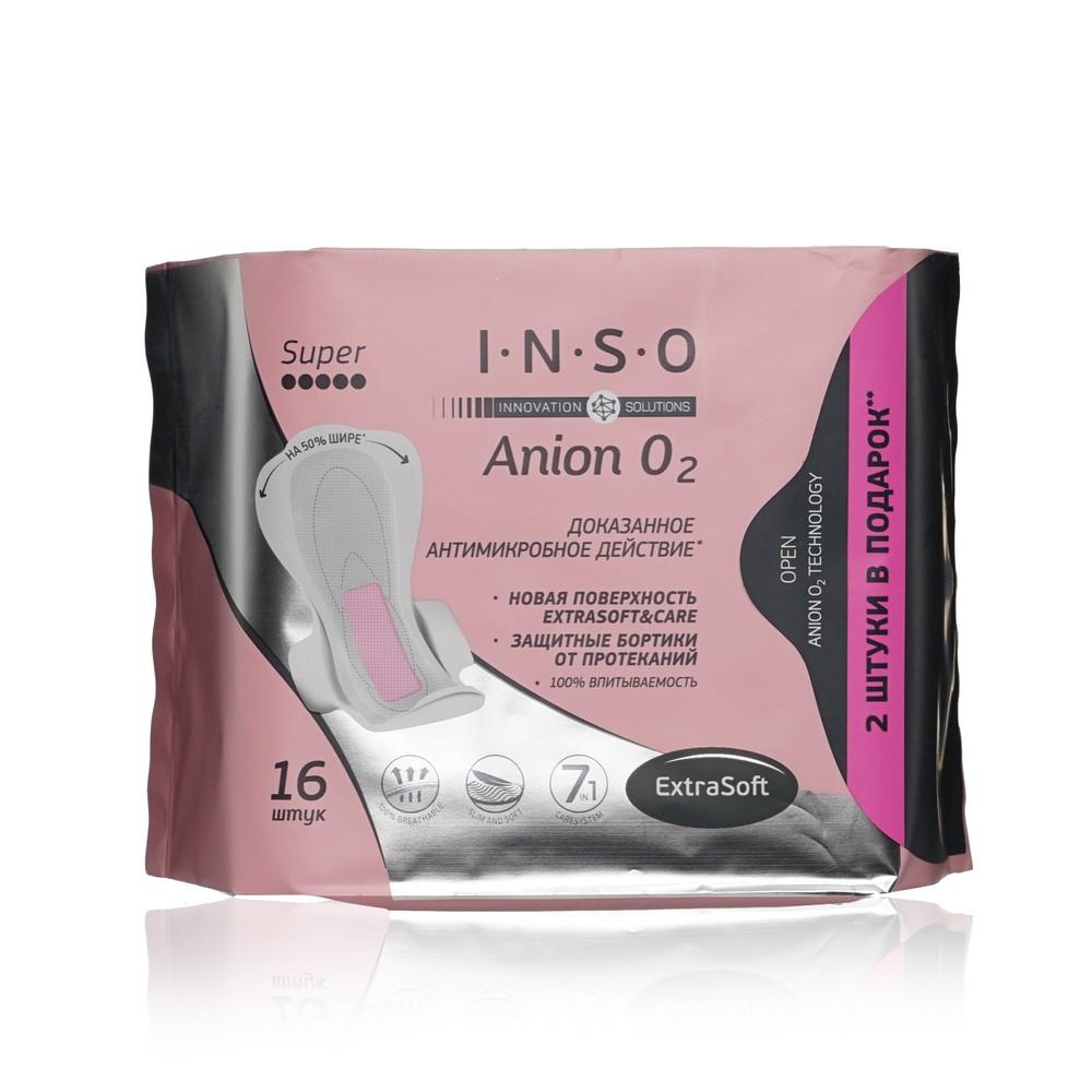INSO | Женские прокладки INSO Anion O2 Extra Soft Super с анионовым слоем 16шт