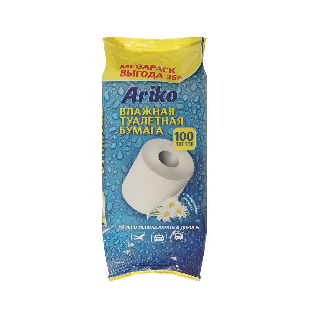Влажная туалетная бумага Ariko с ароматом ромашки 100шт