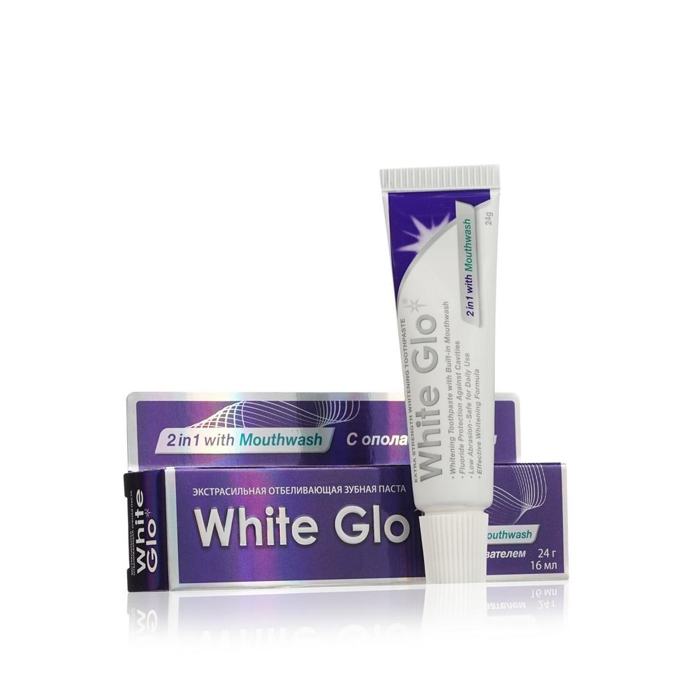 Отбеливающая зубная паста White Glo 2 в 1 с ополаскивателем 24г