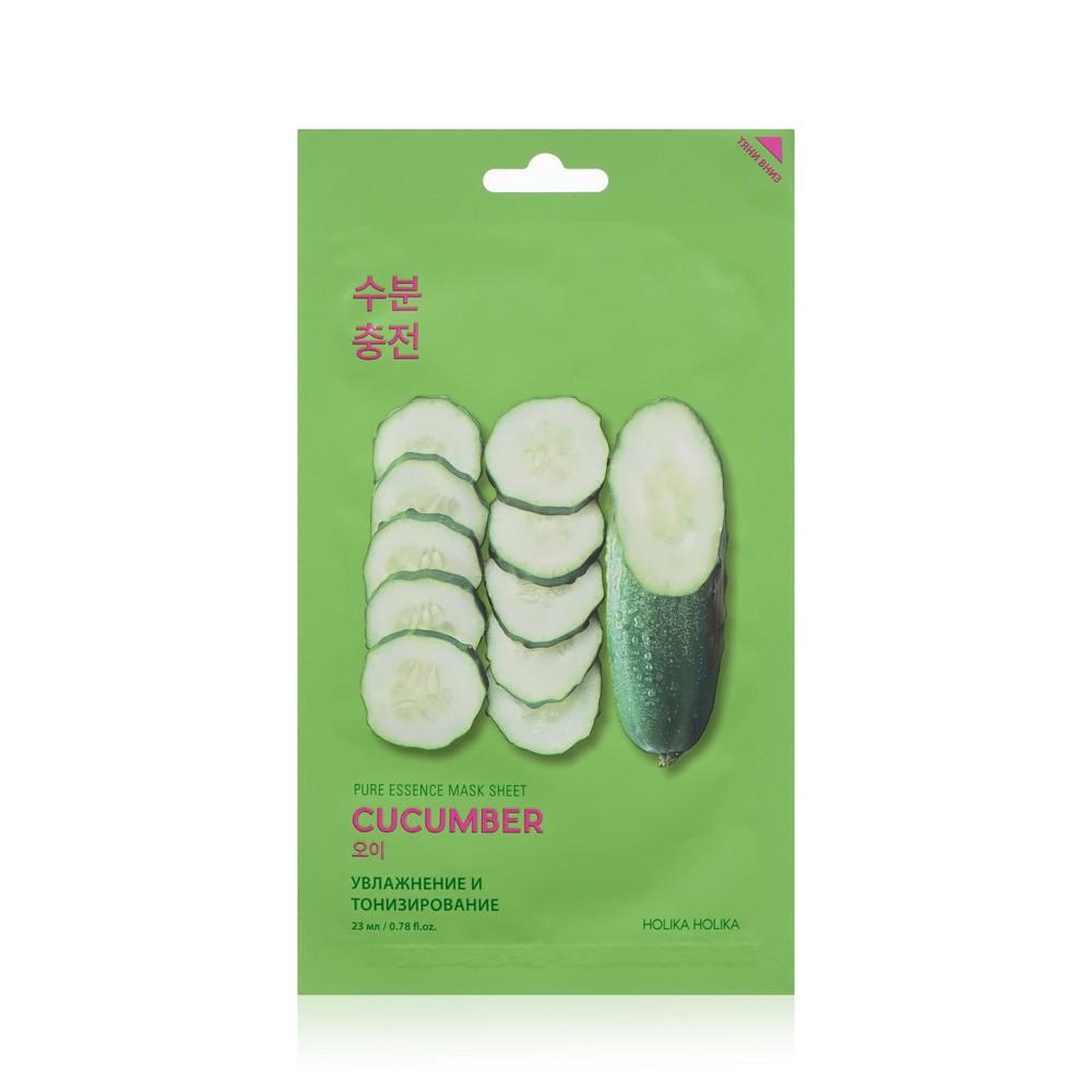 Holika Holika | Тканевая маска Holika Holika для лица " Pure Essence Mask Sheet Cucumber " успокаивающая 23мл