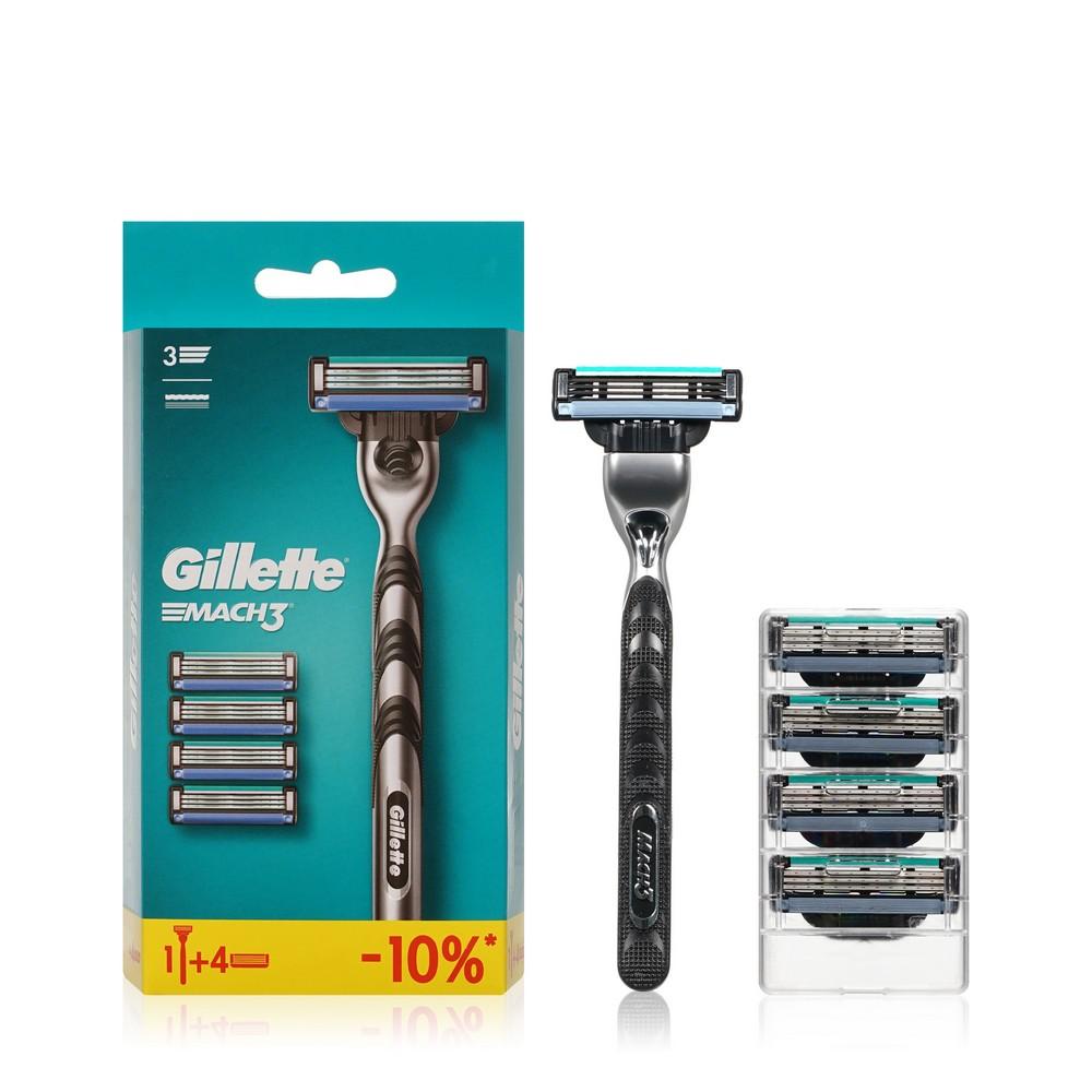 Мужской станок для бритья Gillette Mach 3 + сменные кассеты 5шт