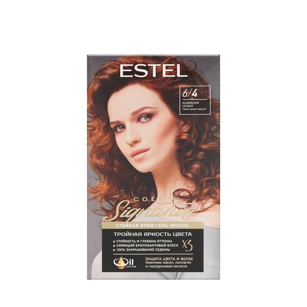 Стойкая крем-гель краска для волос Estel Color Signature 6/4 Индийский сандал