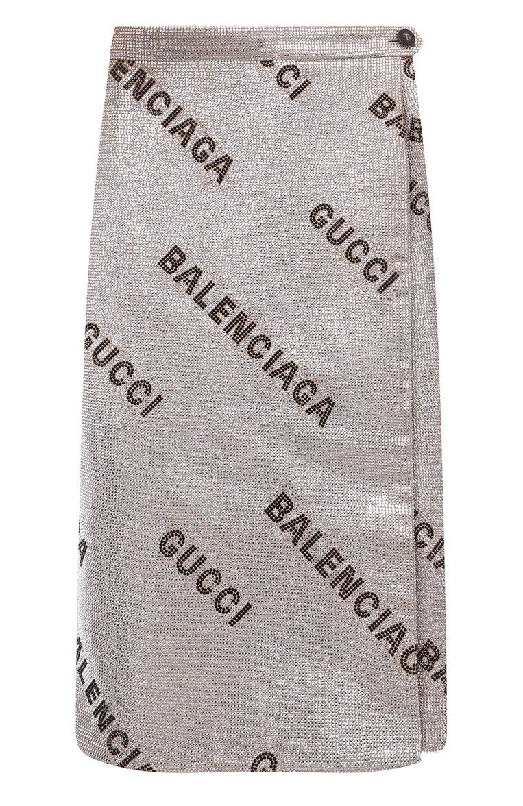 Юбка с отделкой стразами Gucci x Balenciaga