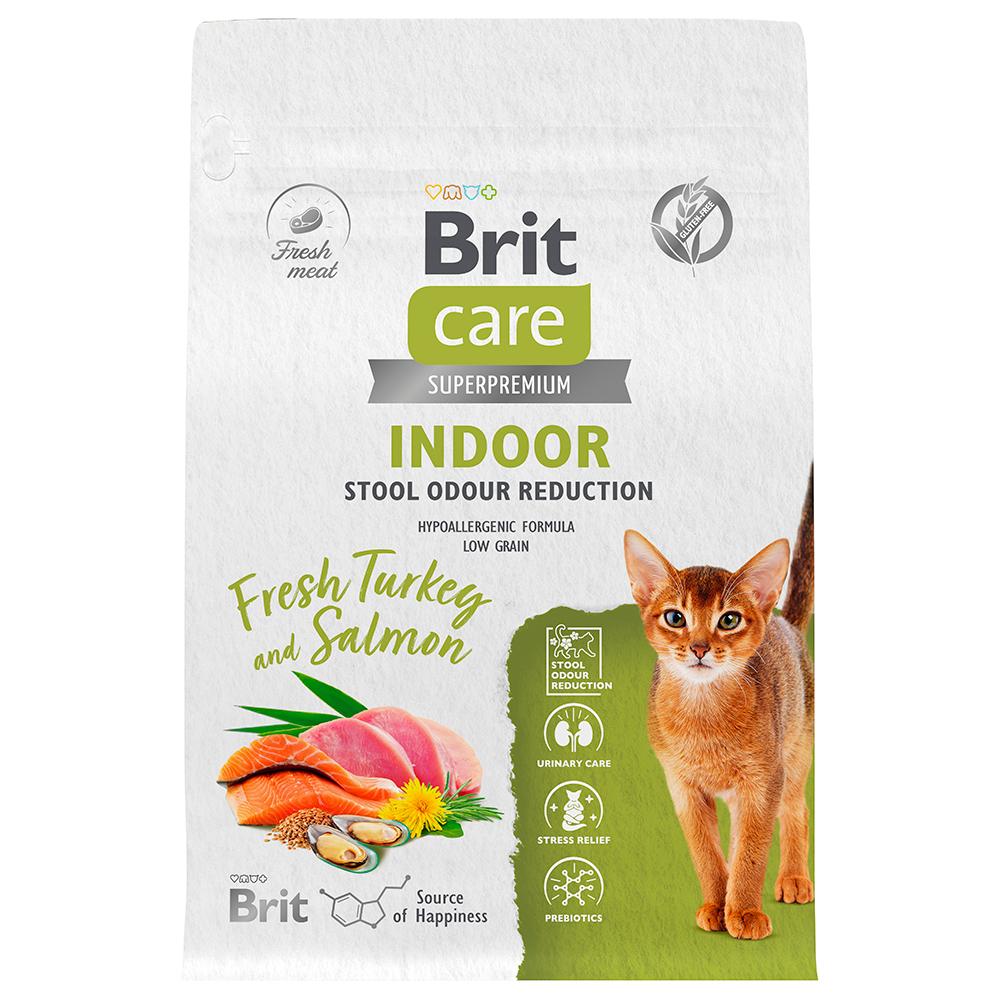 Brit Care Indoor Сухой корм для кошек, с индейкой и лососем, 400 гр.