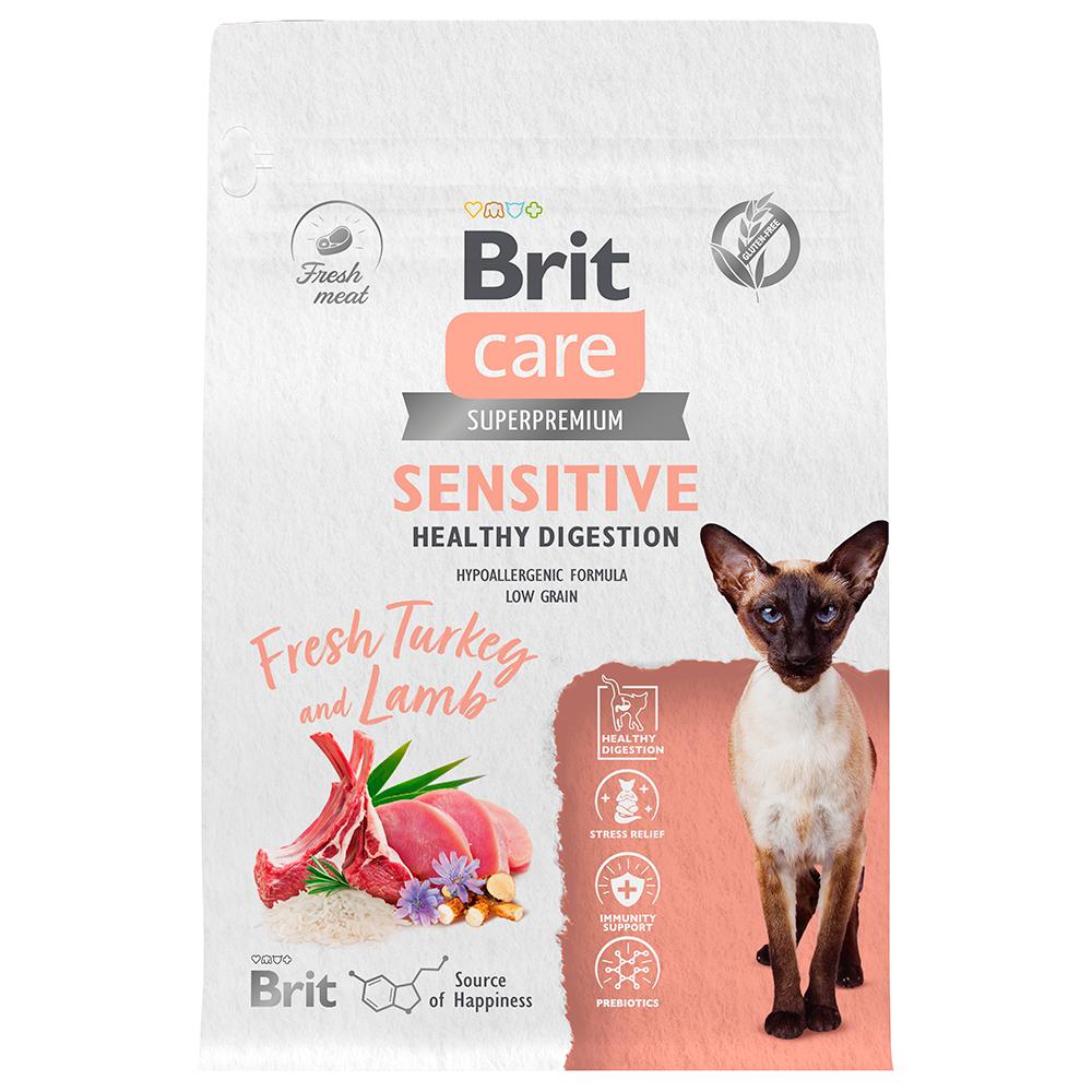 Brit Care Sensitive Сухой корм для кошек, с индейкой и ягненком, 400 гр.