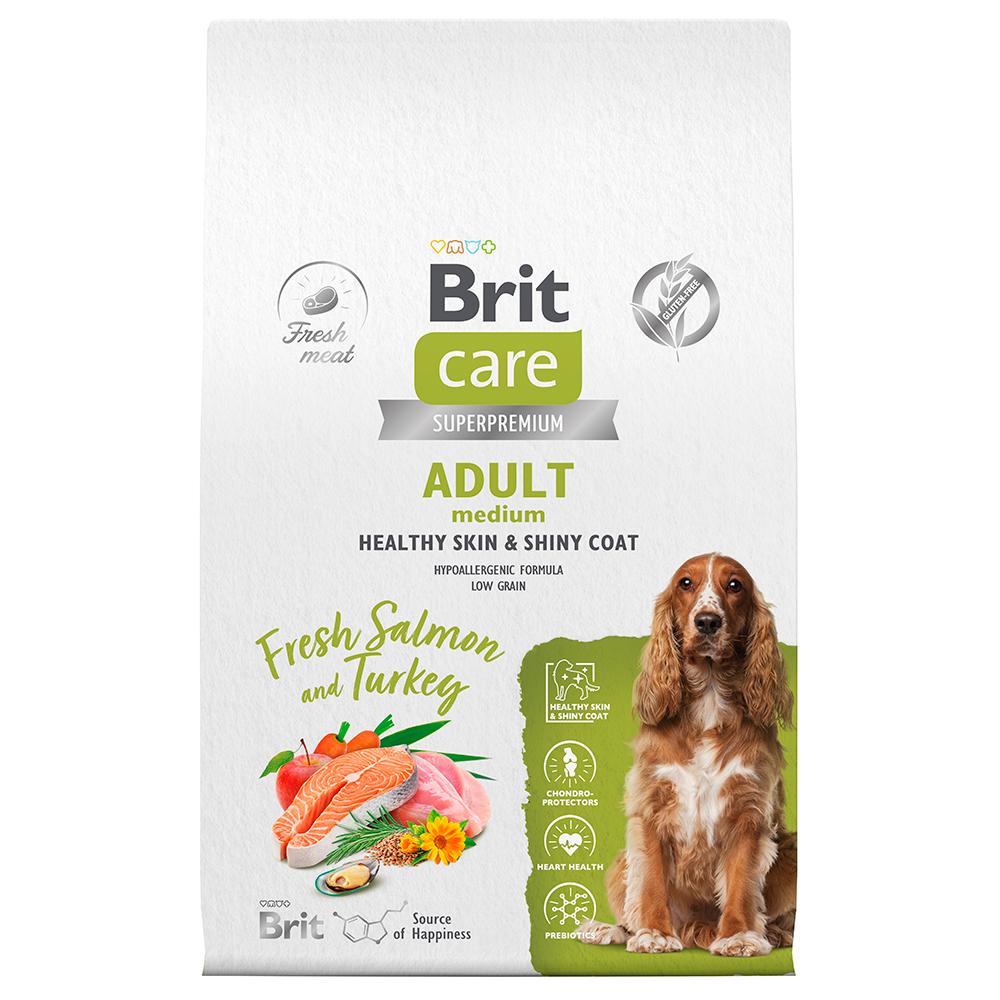 Brit Care Adult Сухой корм для собак средних пород, с лососем и индейкой, 12 кг