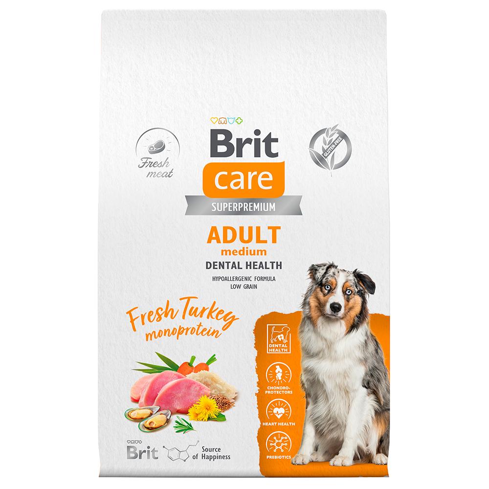 Brit Care Adult Сухой корм для собак средних пород, с индейкой, 12 кг