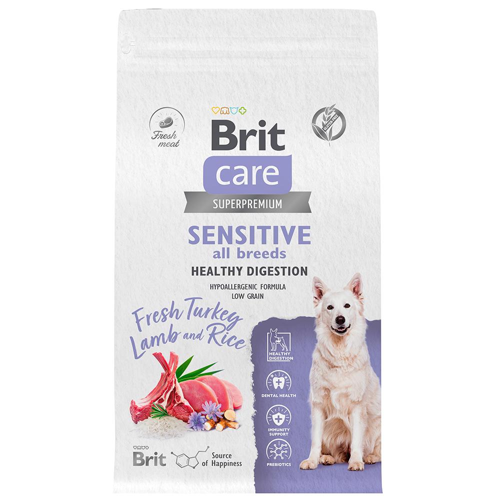 Brit Care Sensitive Сухой корм для собак всех пород, с индейкой и ягненком, 1,5 кг