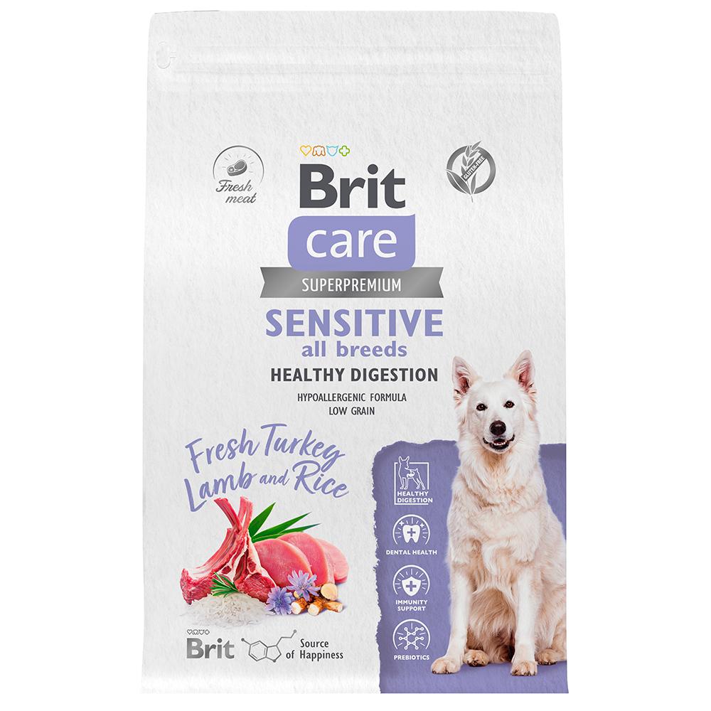 Brit Care Sensitive Сухой корм для собак всех пород, с индейкой и ягненком, 3 кг