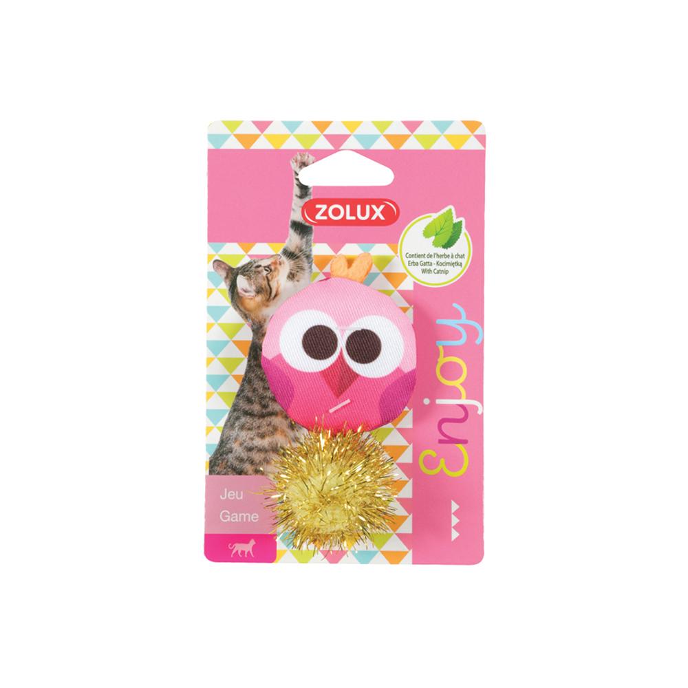 Zolux Игрушка с кошачьей мятой для кошек Совушка, 5,5х2,5х9,5 см, розовая