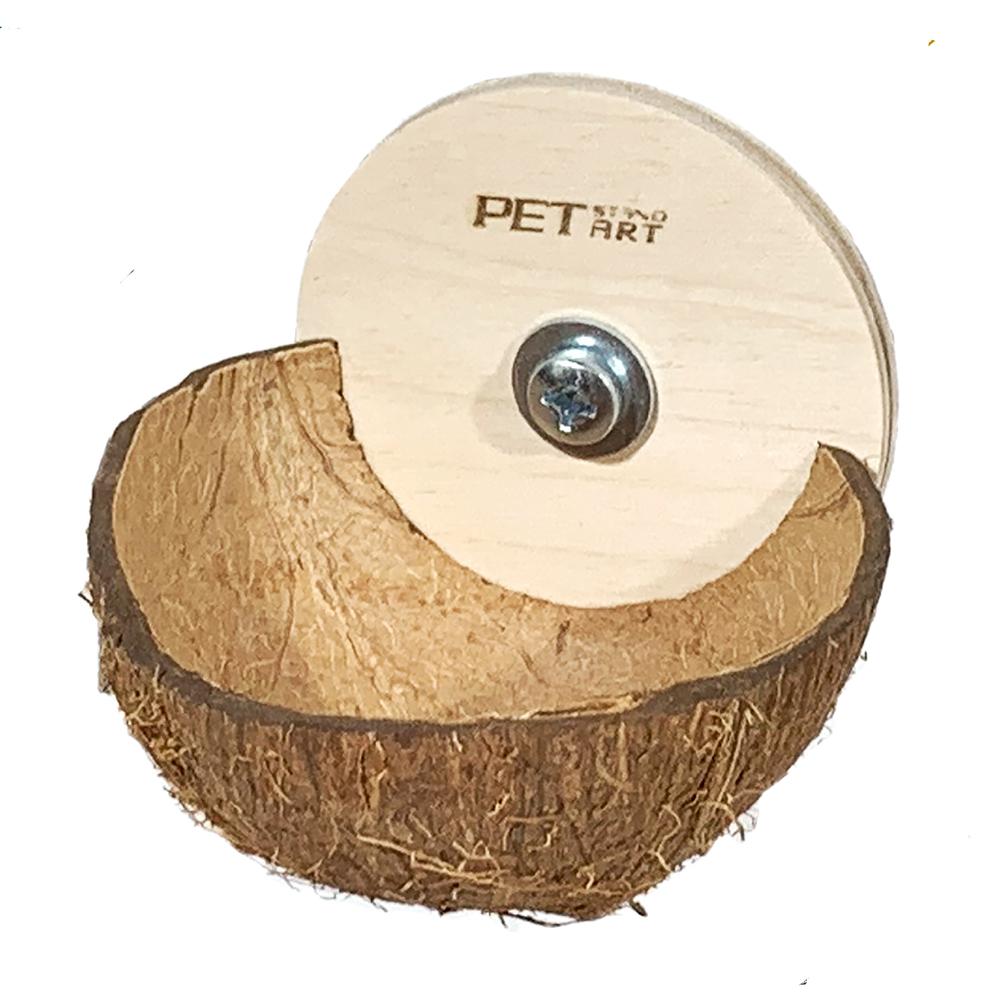 PetStandArt Кормушка для грызунов Wall Coconut, S, 8х8х8 см