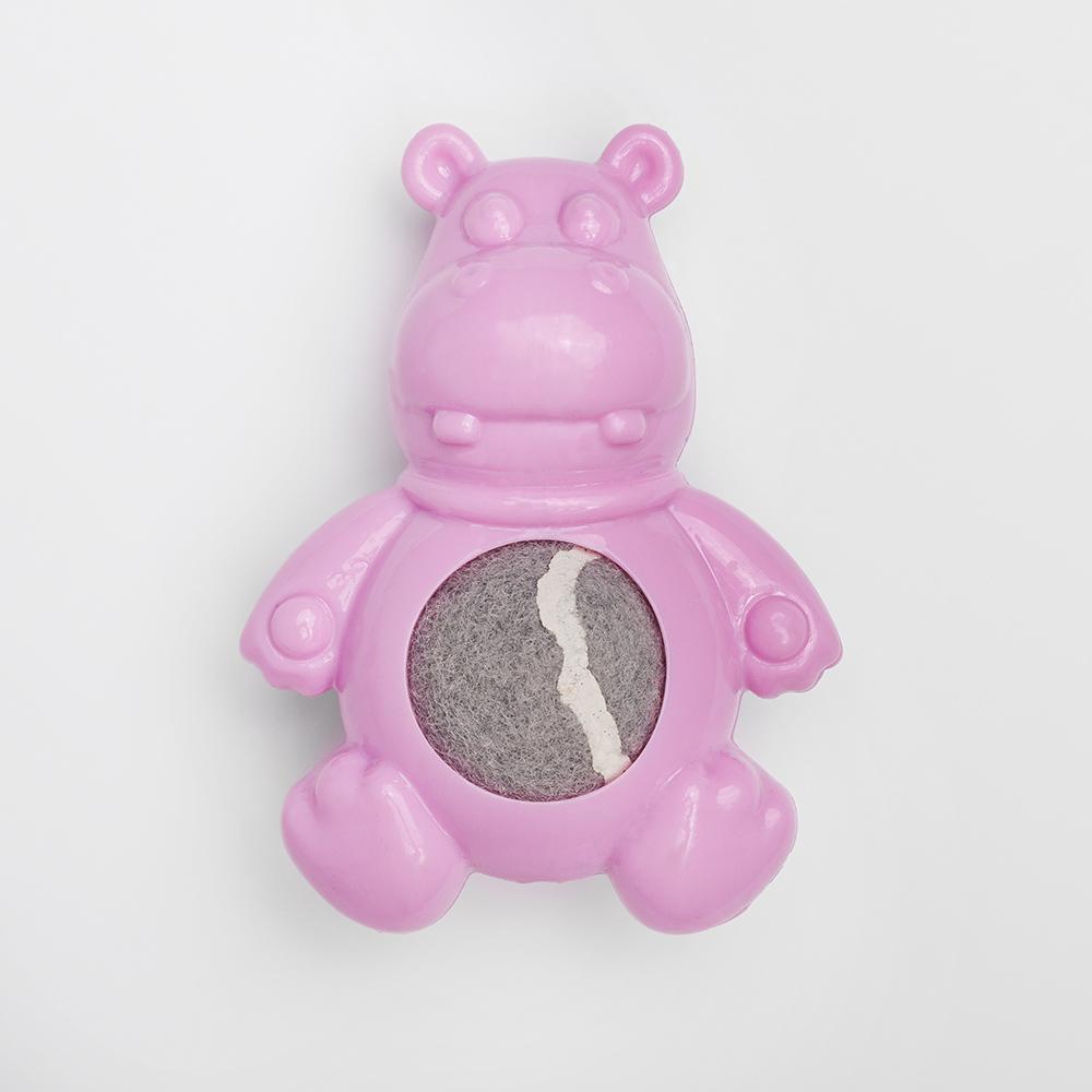 RURRI Игрушка для собак Бегемотик с теннисным мячом, 10х7,5х4 см