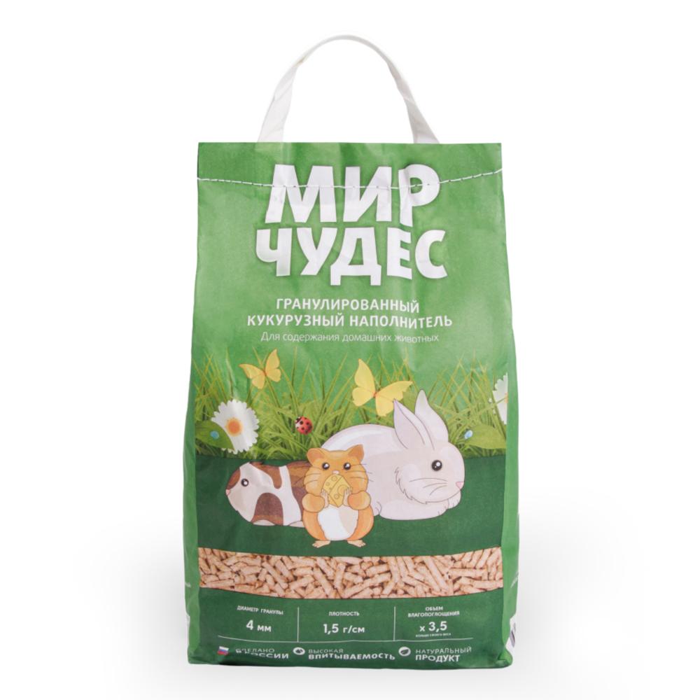 Мир чудес Наполнитель гранулированный кукурузный для грызунов, 10,5 л (3 кг)