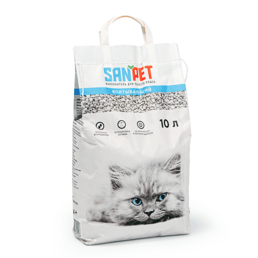 Sanpet Наполнитель из диатомита впитывающий для кошачьего туалета, 10 л (5 кг)