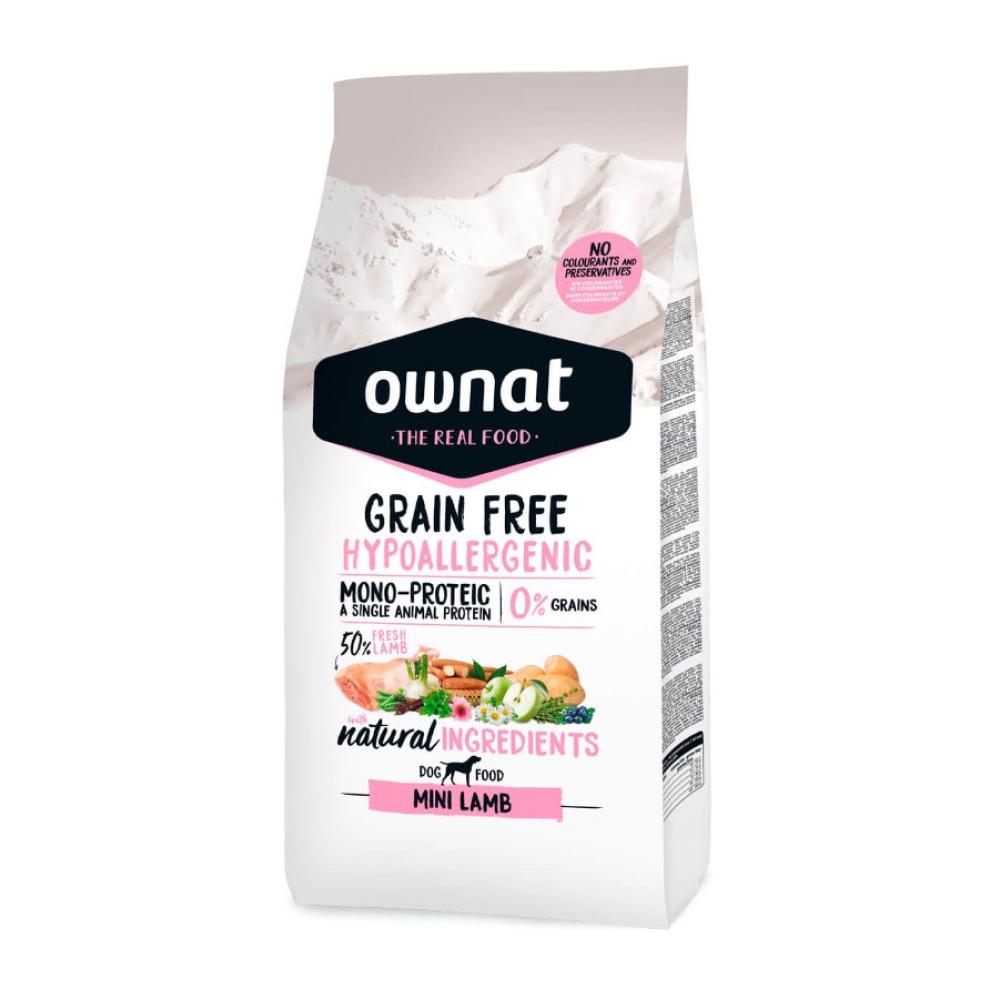 Ownat Grain Free Hypo Сухой корм гипоаллергенный для собак мелких пород, с ягненком, 1 кг