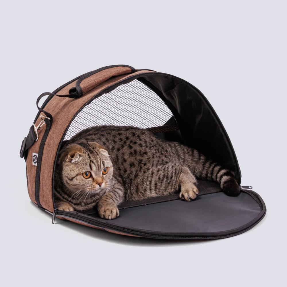 Pet hobby Сумка-переноска для кошек и собак мелких пород Moon, S, 40х20х26 см, коричневый