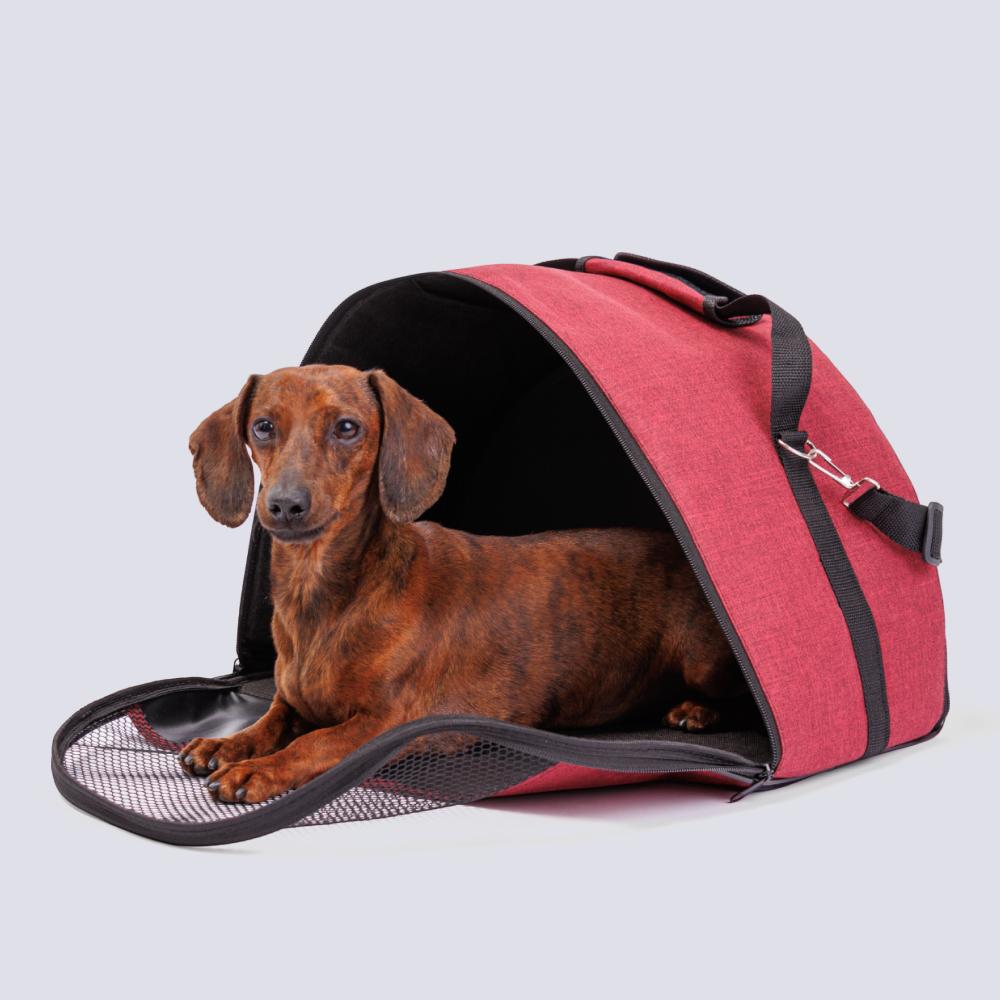Pet hobby Сумка-переноска для кошек и собак мелких пород Moon, M, 43х22х29 см, бордо
