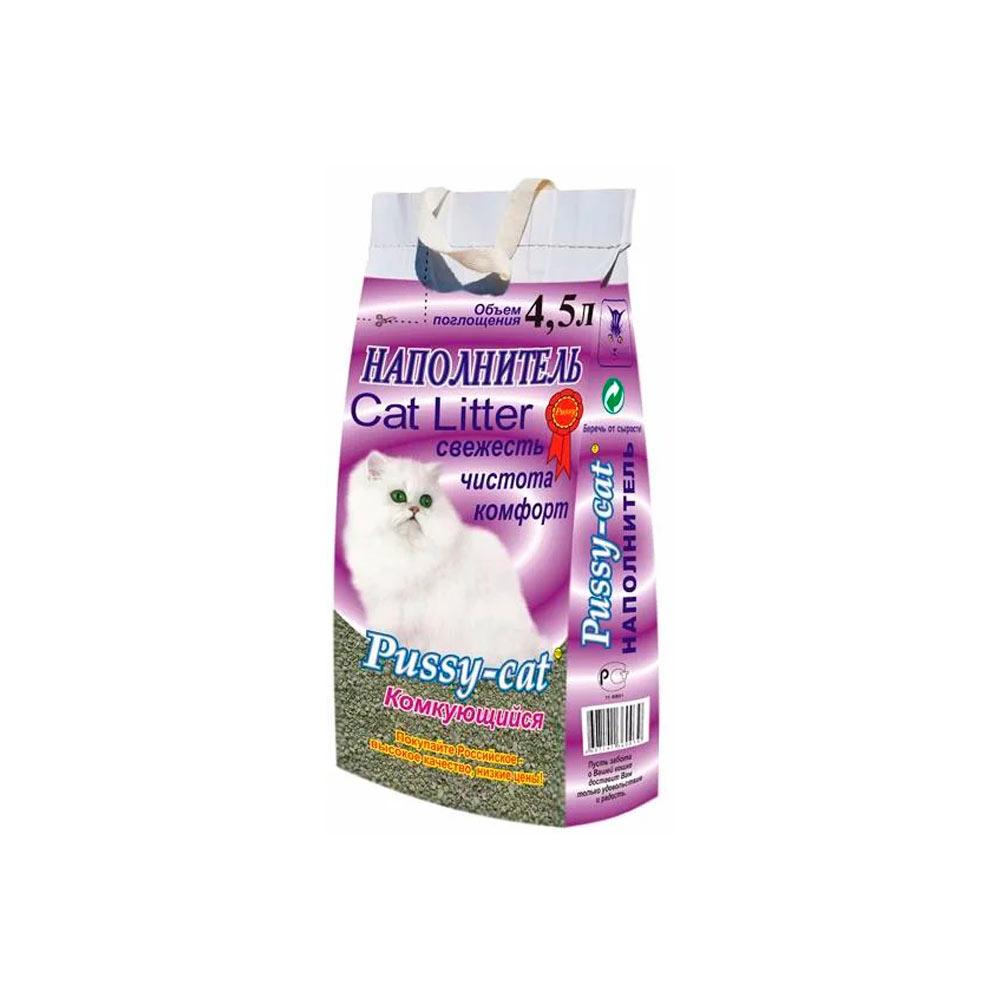 Pussy cat Наполнитель бентонитовый комкующийся для кошачьего туалета, 4,5 л (4 кг)