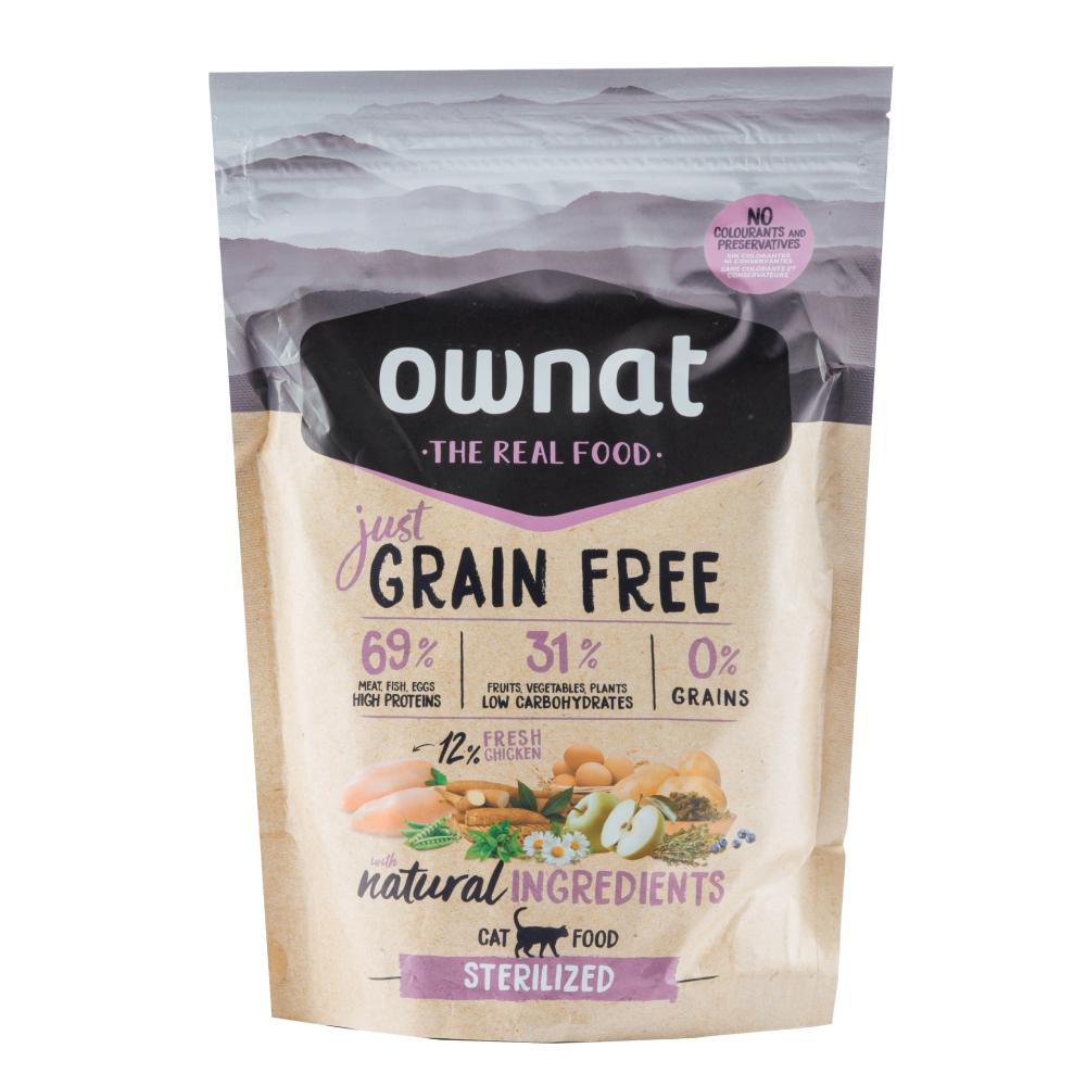 Ownat Adult Sterilized Grain Free Just Сухой корм беззерновой для стерилизованных кошек, с курицей, 400 гр.