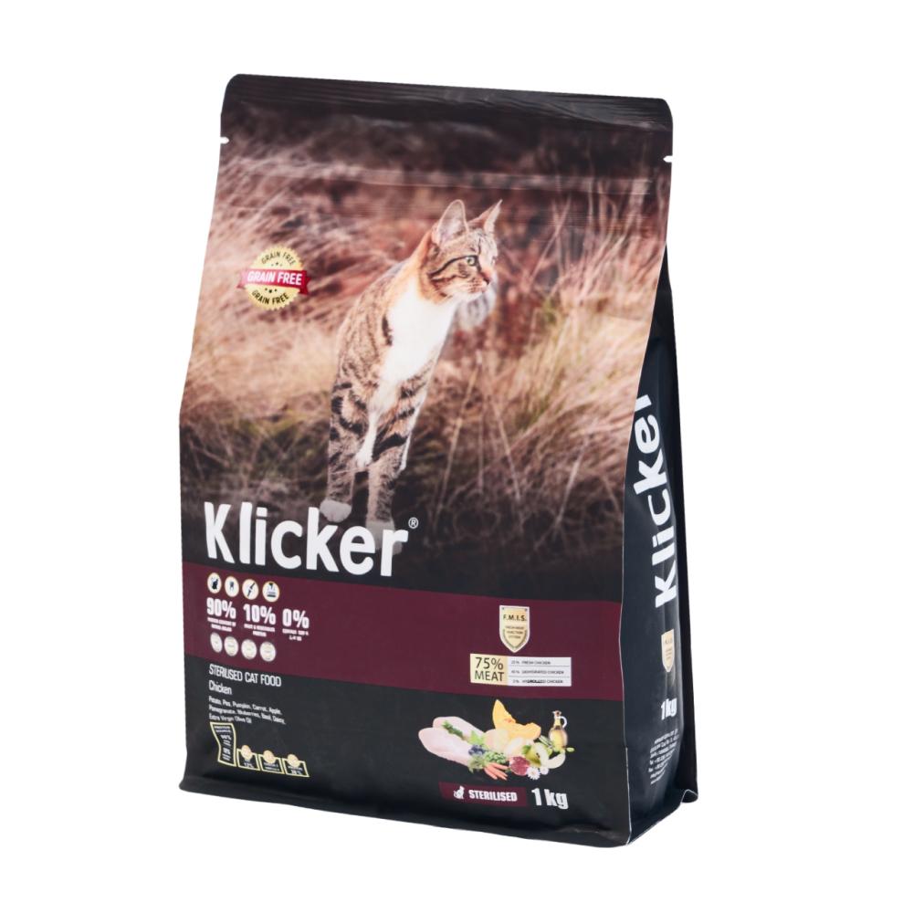 KLICKER Steriliset Cat Food Сухой корм для стерилизованных кошек, с курицей, 1 кг