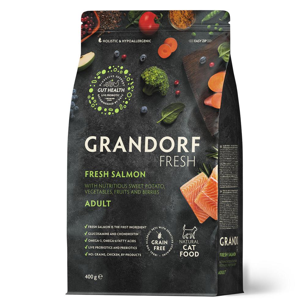 Grandorf Fresh Сухой корм для кошек, с лососем и бататом, 400 гр.