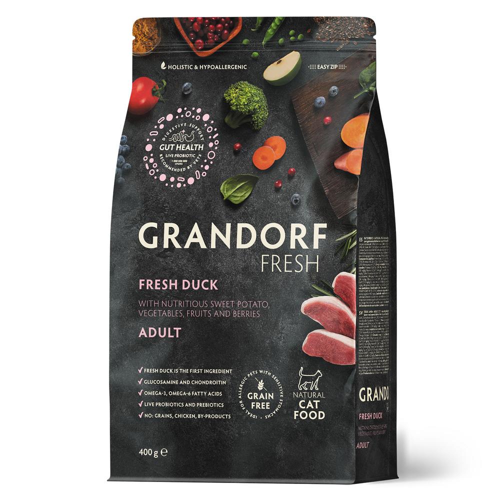 Grandorf Fresh Сухой корм для кошек, с уткой и бататом, 400 гр.