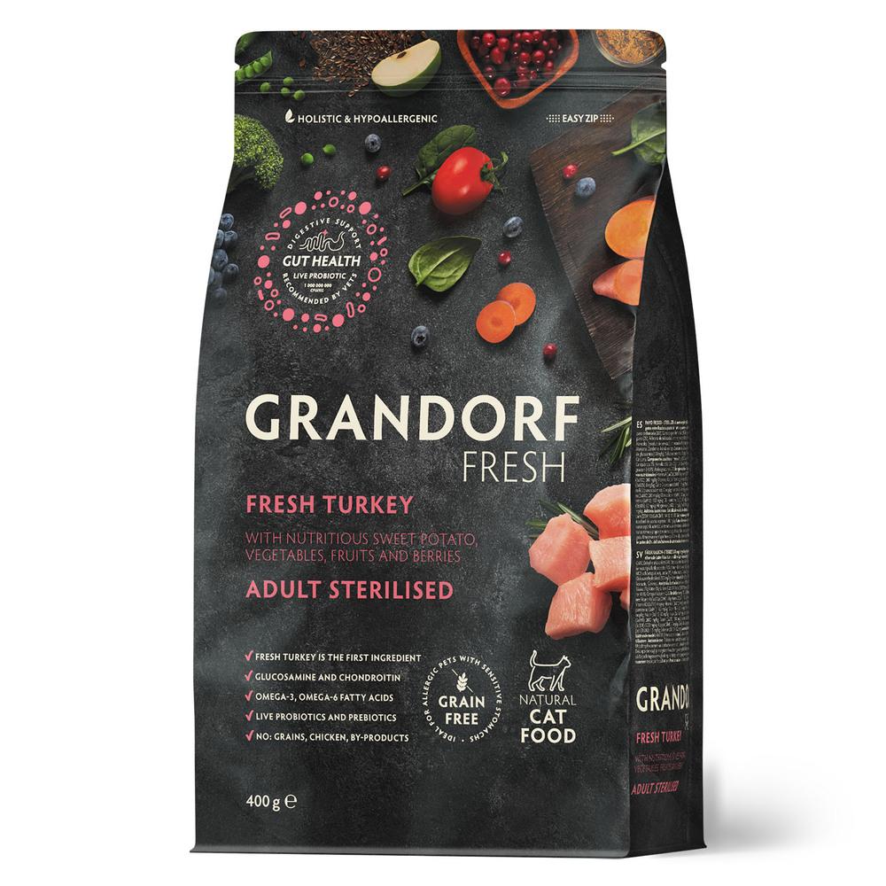 Grandorf Fresh Сухой корм для стерилизованных кошек, с индейкой и бататом, 2 кг