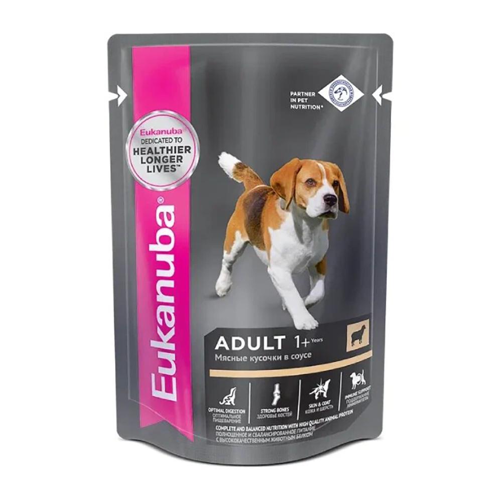 Eukanuba Adult all breed Влажный корм (пауч) для взрослых собак всех пород, с ягненком в соусе, 100 гр.