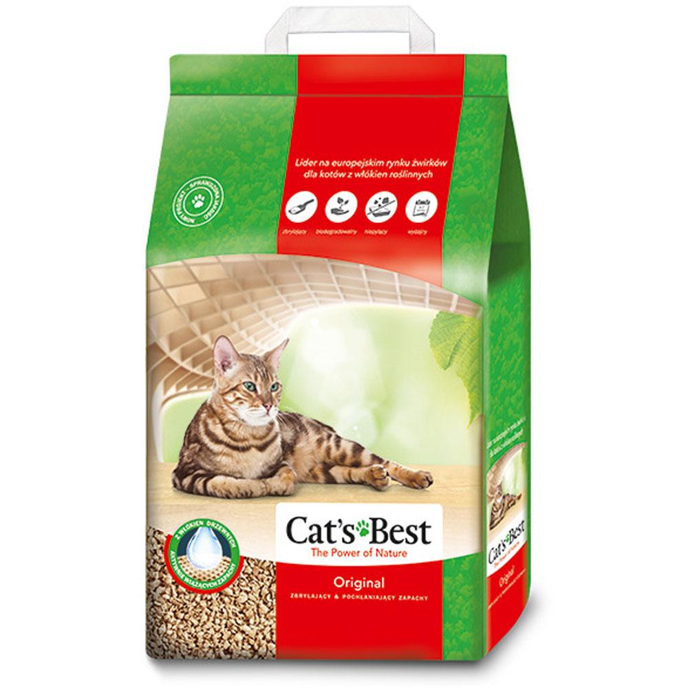 Cat's Best Наполнитель древесный комкующийся для кошачьего туалета Original, 10 л (4,3 кг)