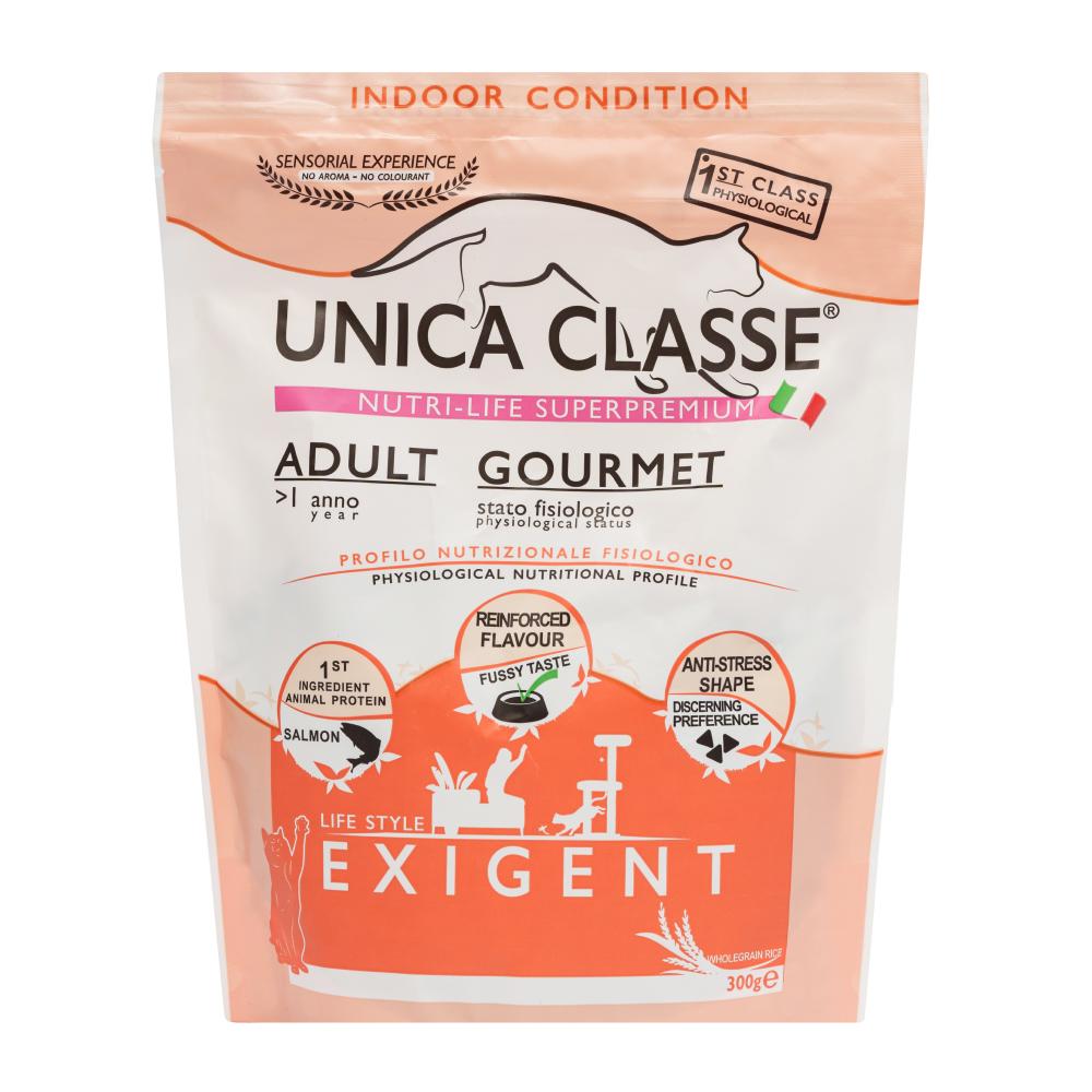 UNICA Adult Gourmet Сухой корм для привередливых взрослых кошек, с лососем, 300 гр.