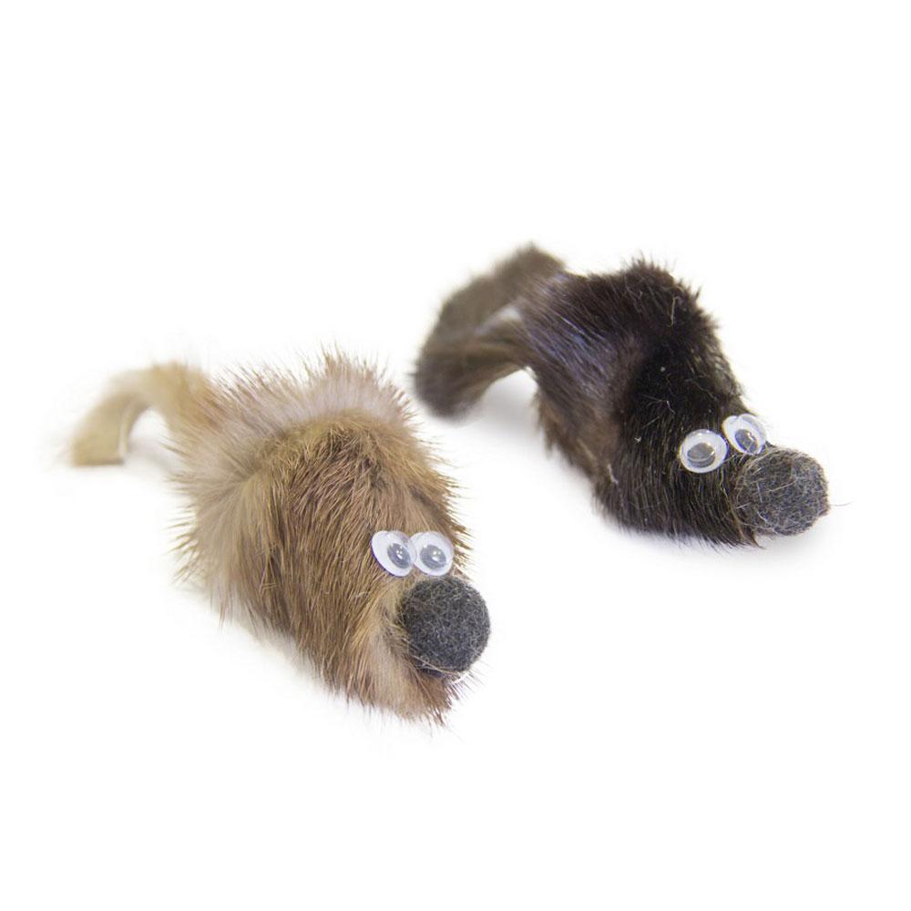 Pet hobby Игрушка из натуральной норки для кошек Мышка, 5 см (2 шт.)