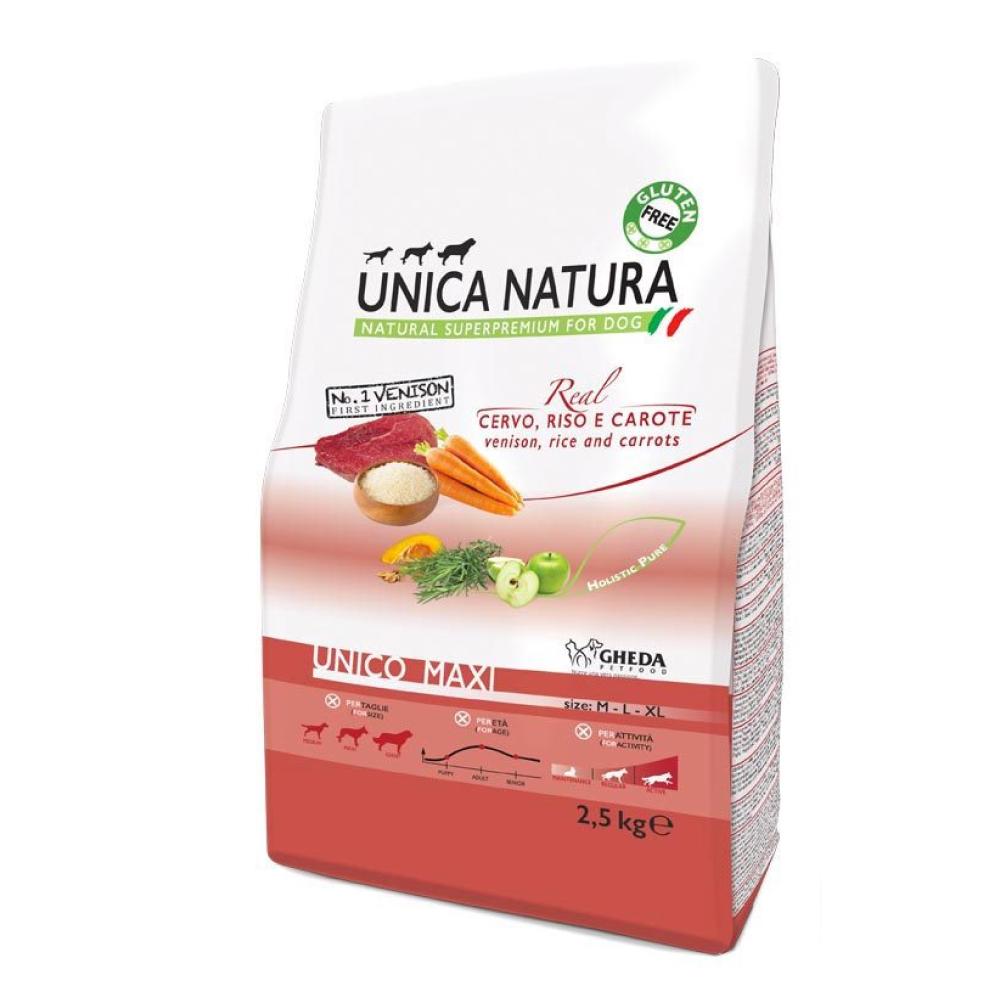 UNICA Natura Сухой корм для собак крупных пород, с олениной, рисом и морковью, 2,5 кг