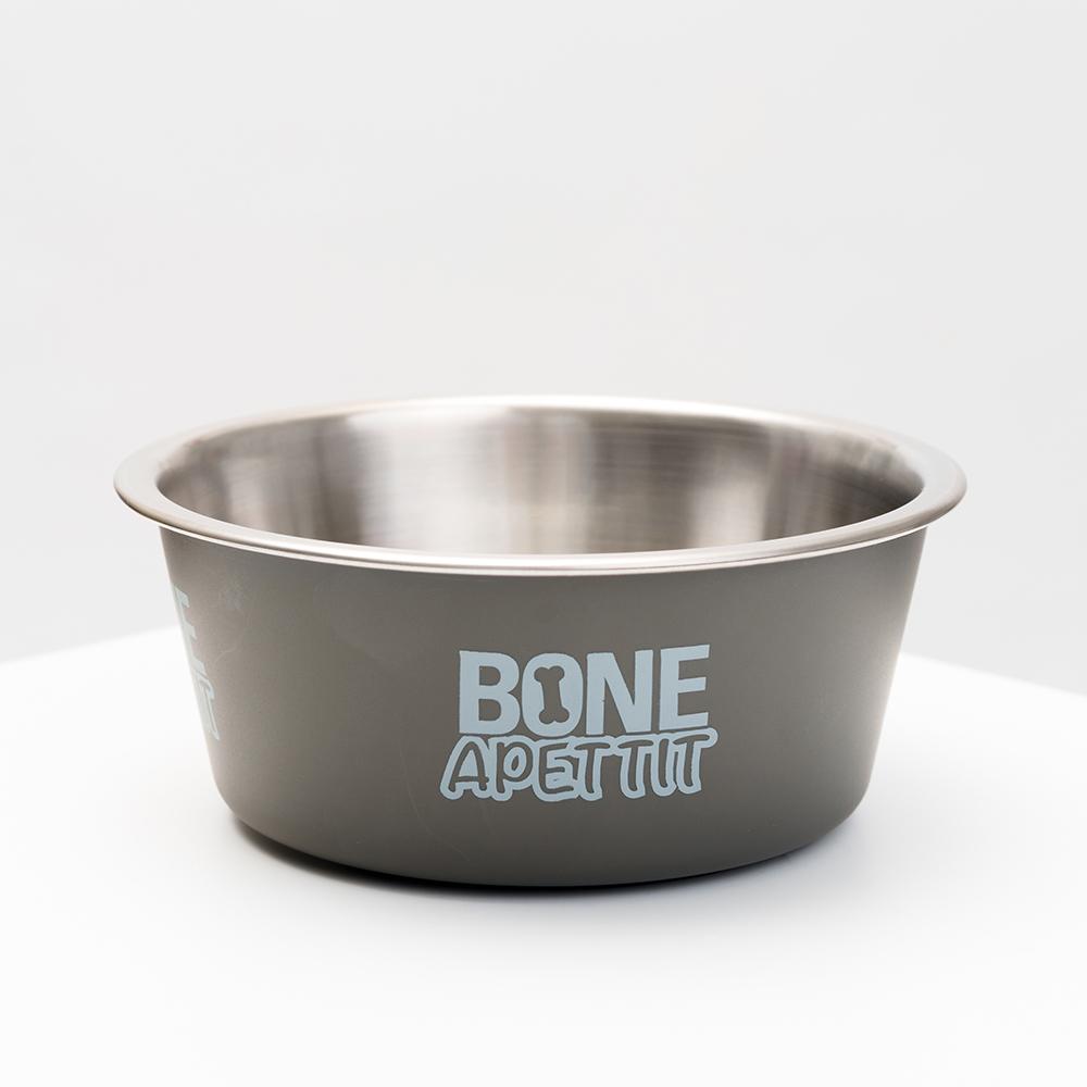 RURRI Миска для кошек и собак Bone Appetit, 750 мл, 15,5х5,5 см, серая