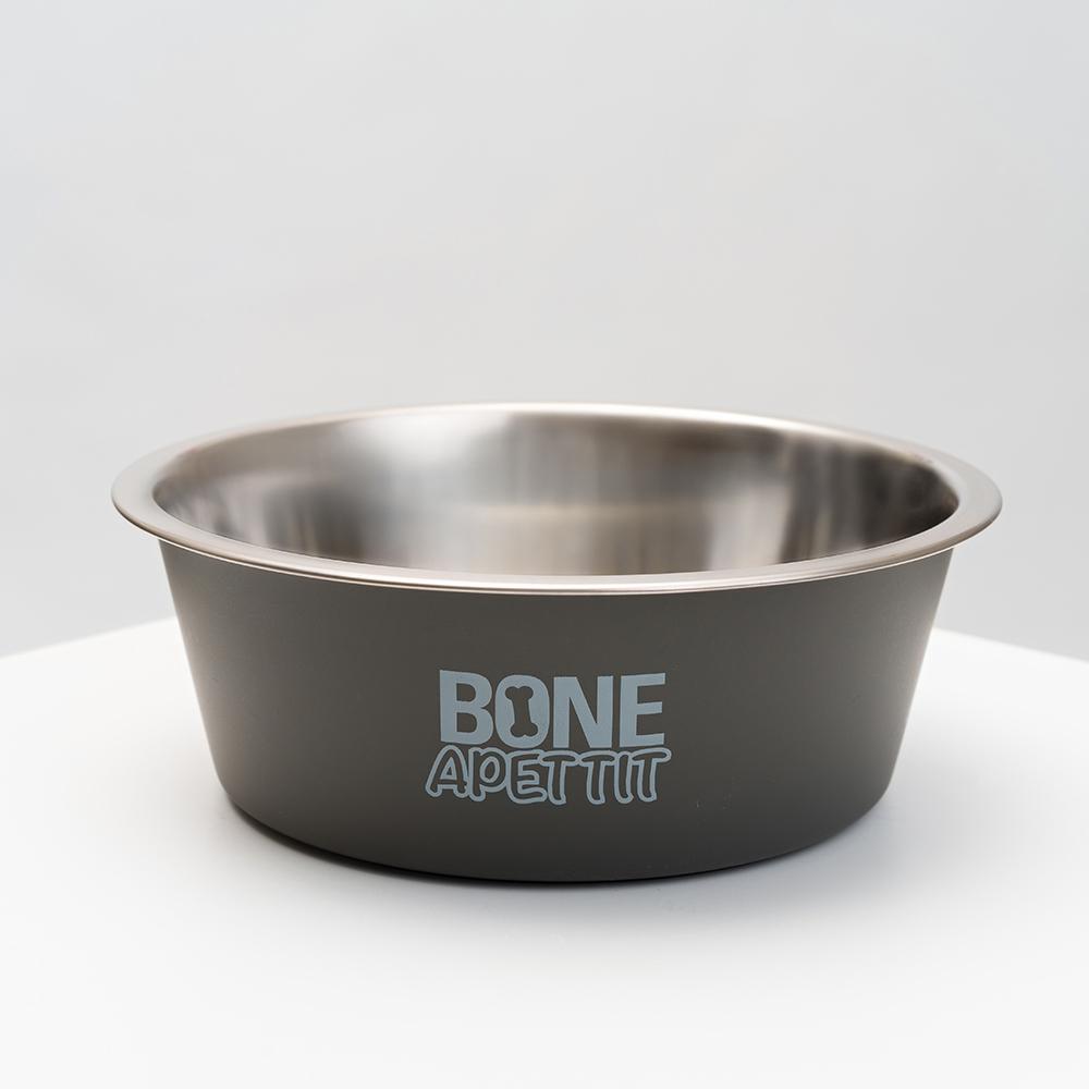 RURRI Миска для кошек и собак Bone Appetit, 1,2 л, 18х7 см, серая