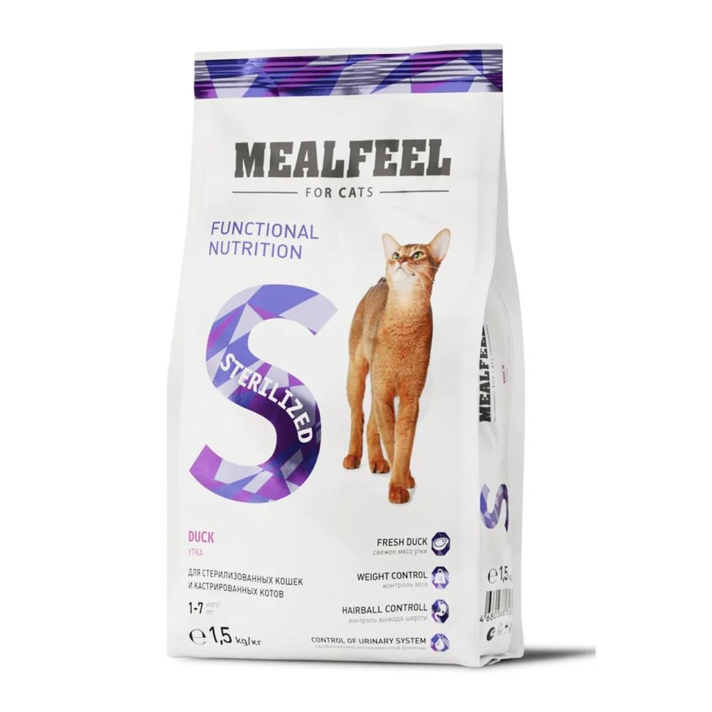 Mealfeel Functional Nutrition Корм сухой для стерилизованных кошек, с индейкой и уткой, 1,5 кг