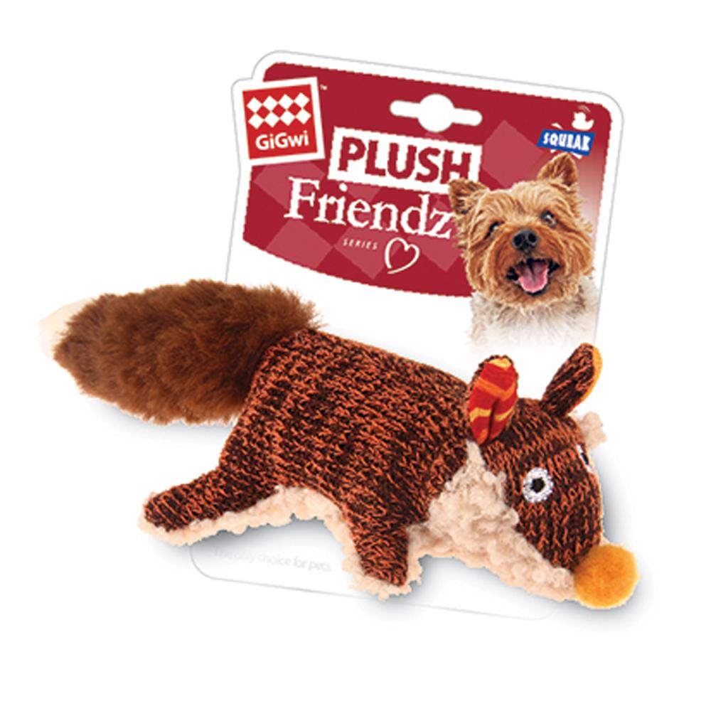 GiGwi Игрушка с пищалкой для собак Plush Friendz Лиса, 9 см