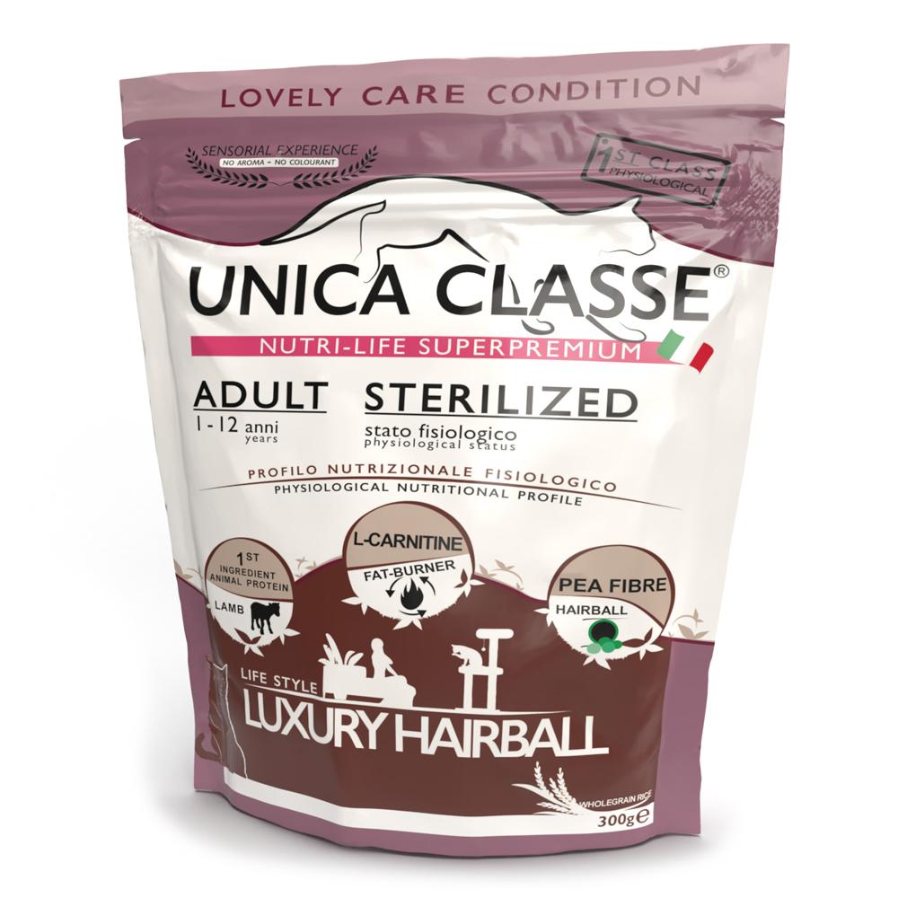 UNICA Adult Sterilized Luxury Hairball сухой корм для стерилизованных кошек с ягненком, 300 гр