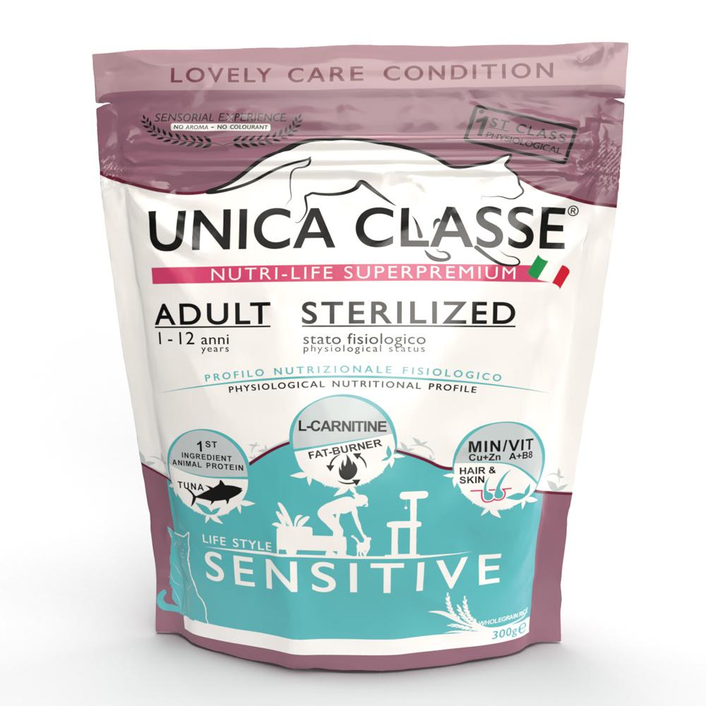 UNICA Adult Sterilized Sensitive сухой корм для стерилизованных кошек с тунцом, 300 гр