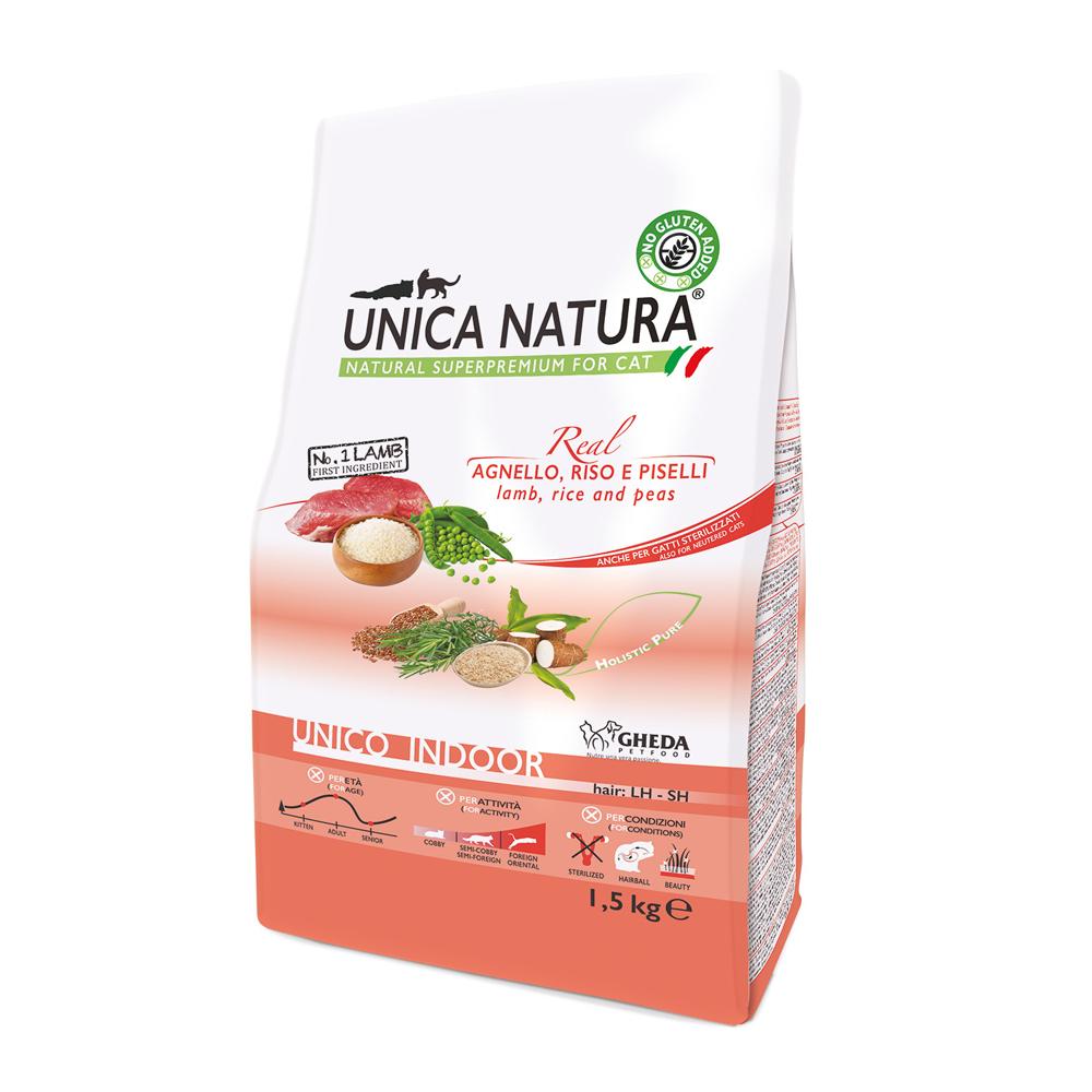 UNICA Indoor Сухой корм для кошек, с ягненком, рисом и горохом, 1,5 кг