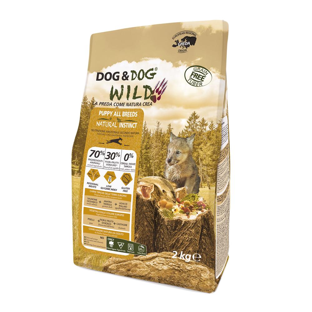 Dog & Dog Wild Natural Instinct Сухой корм для щенков, с лососем и уткой, 2 кг