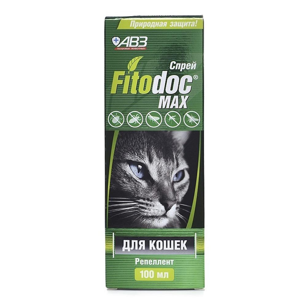 АВЗ Fitodoc Max Спрей репеллентный от блох и клещей для кошек и котят, 100 мл